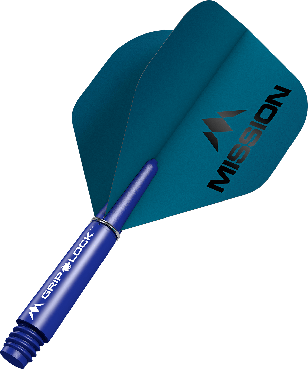 Mission Logo Matt Dart Flights Combo With Griplock Shafts Blue / Short