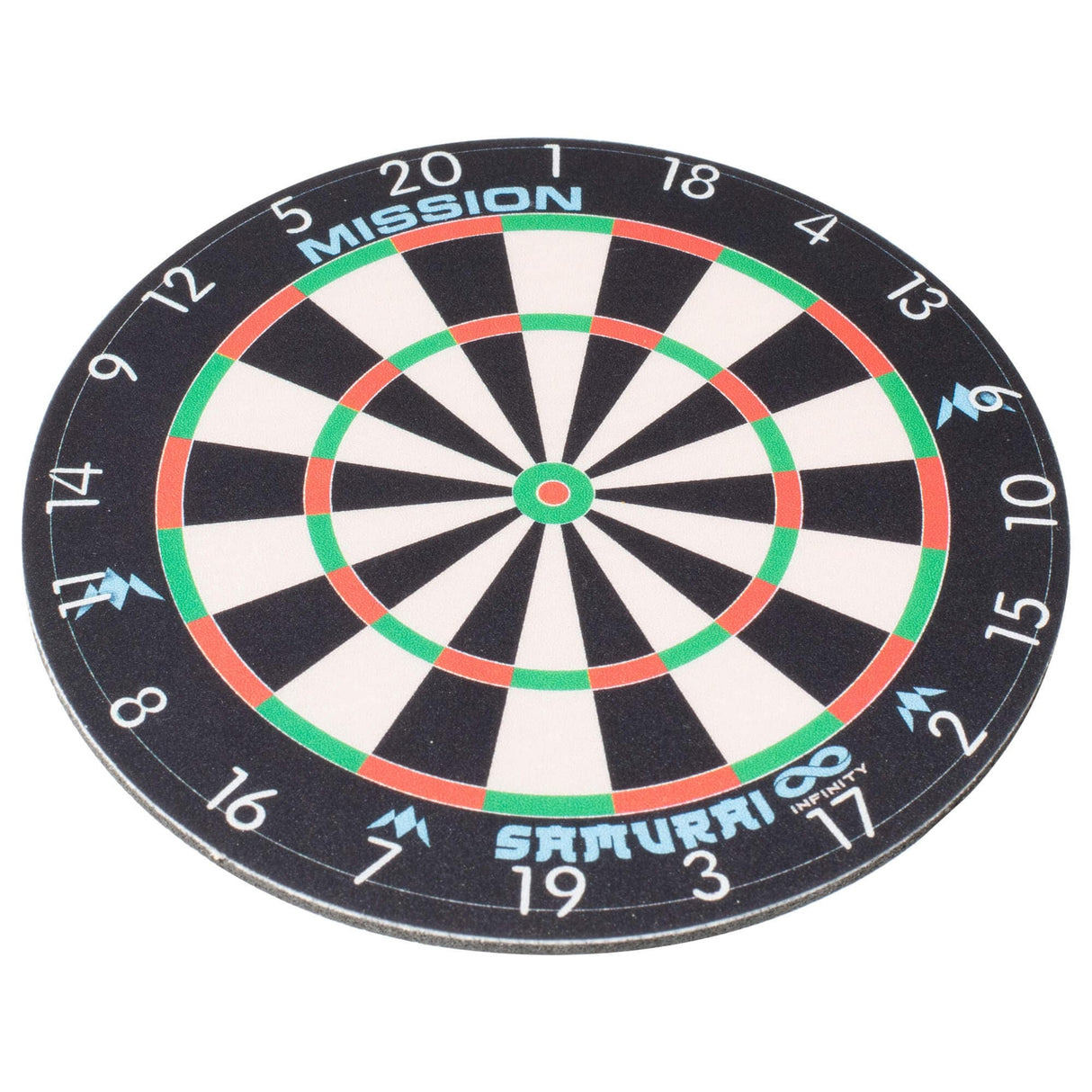 Mission Coasters – Infinity Dartboard-Design – Gummi und Stoff – rund 9,5 cm – 2er-Pack