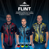 Mission Darts Flint Dart Shirt – Kragenlos – Leicht – Schwarz & Blau – Jugendliche