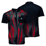 Mission Darts Flint Dart Shirt – Kragenlos – Leicht – Schwarz & Rot