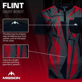 Mission Darts Flint Dart Shirt – Kragenlos – Leicht – Schwarz & Rot