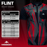 Mission Darts Flint Dart Shirt – Kragenlos – Leicht – Schwarz & Rot