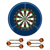 Mission Samurai Infinity Dartboard Set - Dart Board, Surround, Torus 270 Light & 2 sets of Brass Darts - Blue