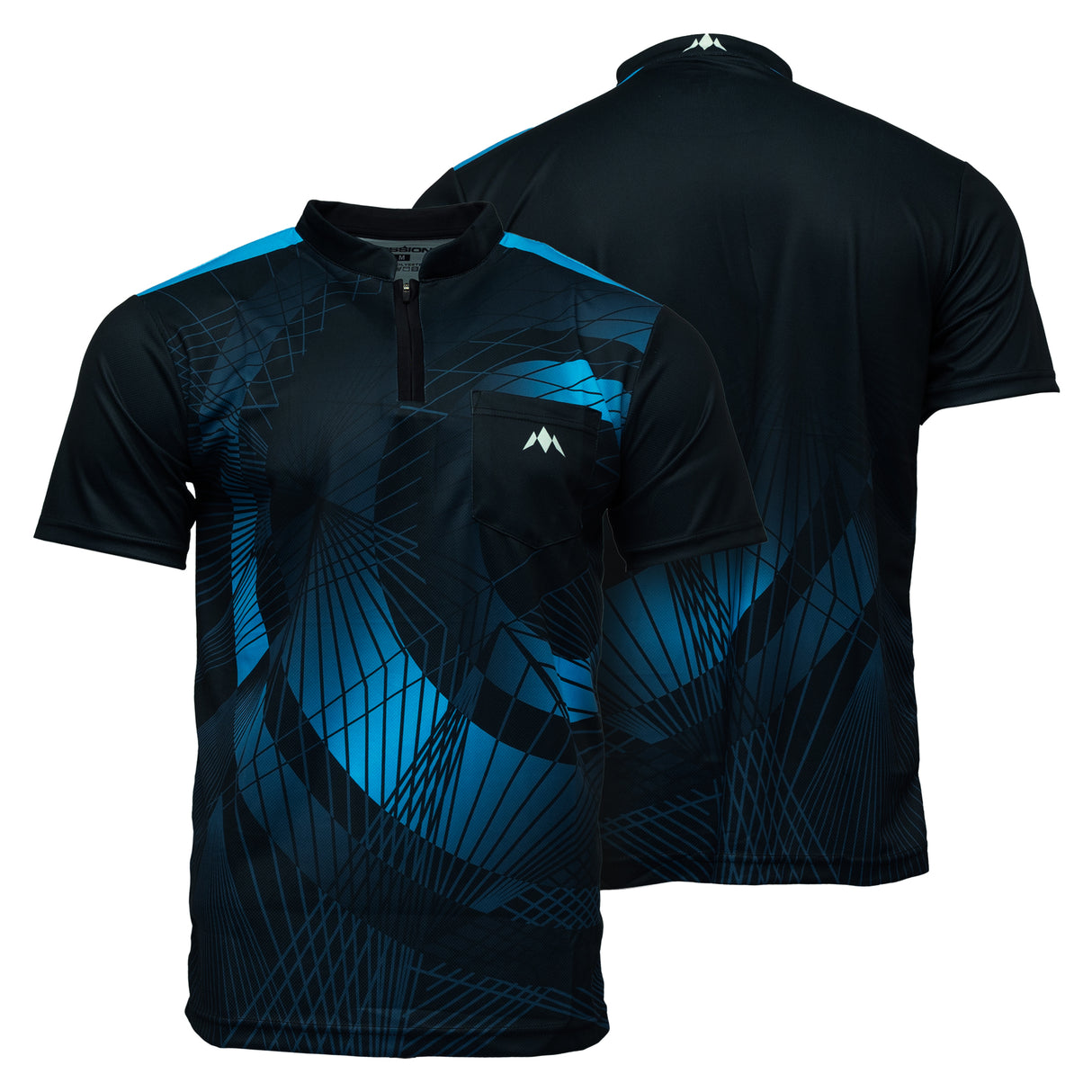 Mission Darts Orb Dart Shirt – Kragenlos – Leicht – Schwarz & Blau