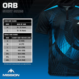 Mission Darts Orb Dart Shirt – Kragenlos – Leicht – Schwarz & Blau