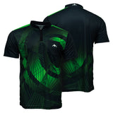 Mission Darts Orb Dart Shirt – Kragenlos – Leicht – Schwarz & Grün