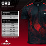 Mission Darts Orb Dart Shirt – Kragenlos – Leicht – Schwarz & Rot