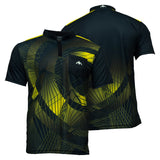 Mission Darts Orb Dart Shirt – Kragenlos – Leicht – Schwarz & Gelb