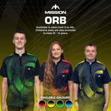 Mission Darts Orb Dart Shirt – Kragenlos – Leicht – Schwarz & Gelb