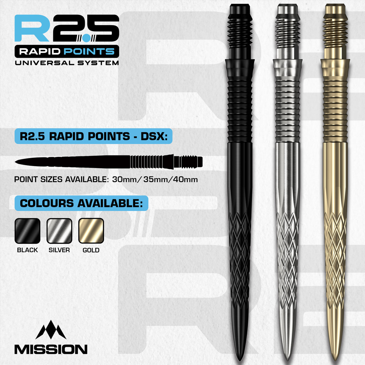 Mission R2.5 Rapid Dartspitzen - Stahlspitze - DSX