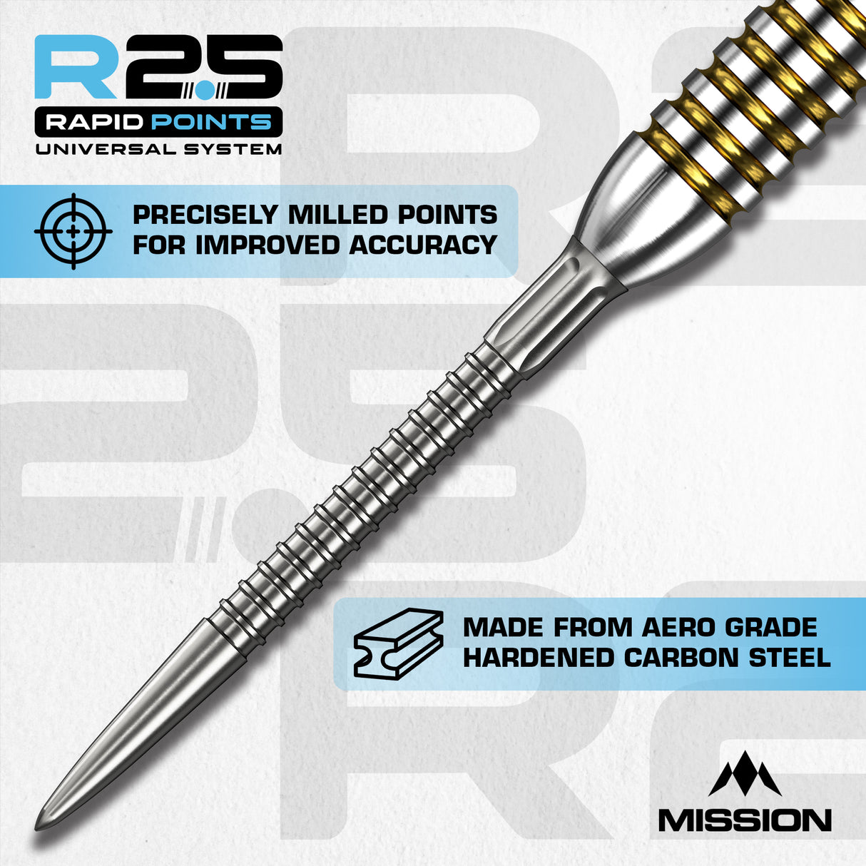 Mission R2.5 Rapid Dartspitzen - Stahlspitze - GV1