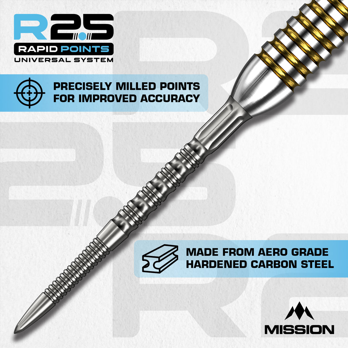 Mission R2.5 Rapid Dartspitzen - Stahlspitze - GV2