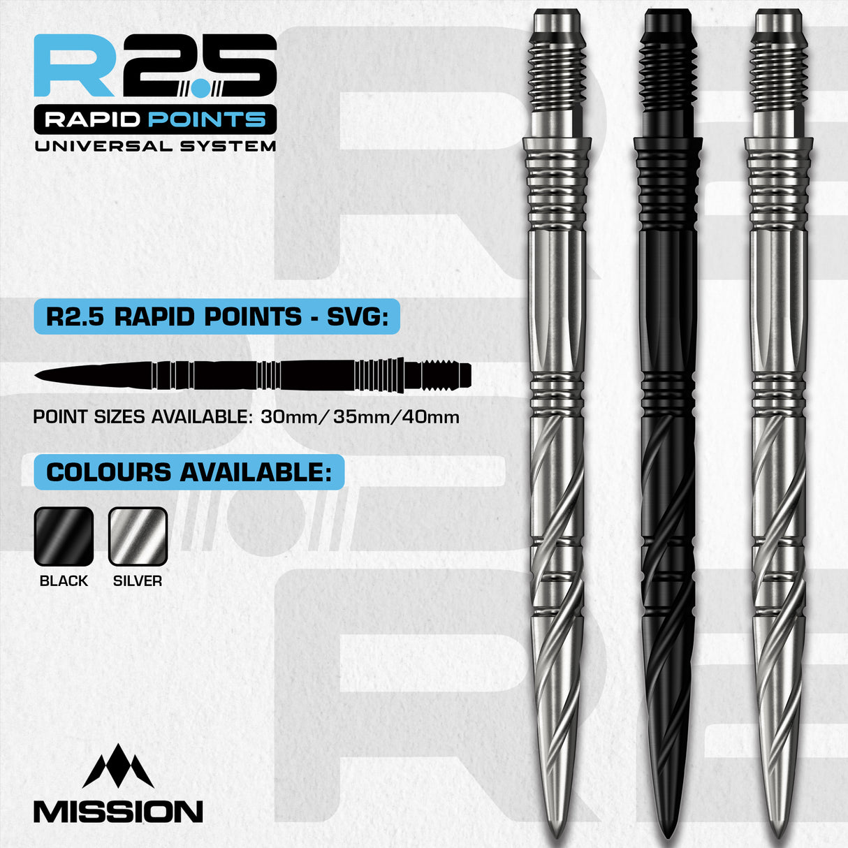 Mission R2.5 Rapid Dartspitzen - Stahlspitze - SGV