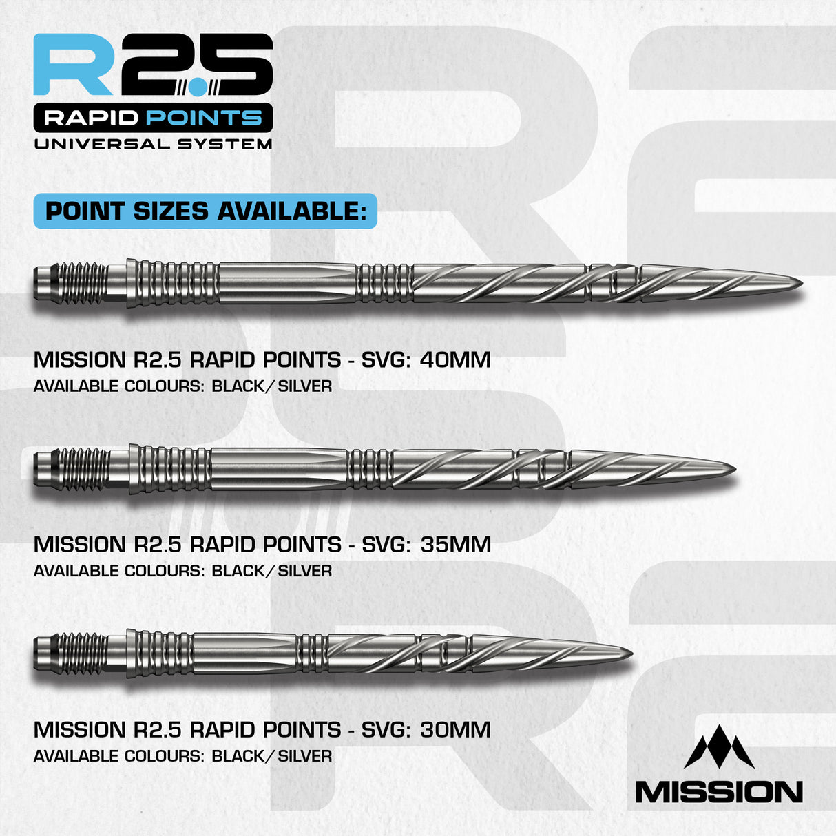 Mission R2.5 Rapid Dartspitzen - Stahlspitze - SGV