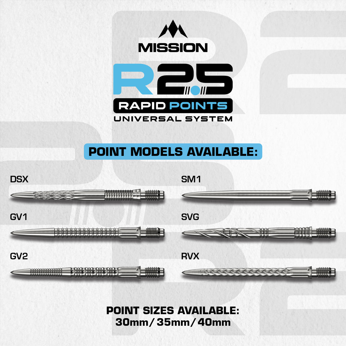 Mission R2.5 Rapid Dartspitzen - Stahlspitze - SGV