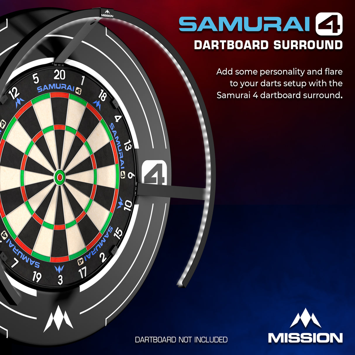 Mission Samurai 4 Dartboard Surround – Weiß