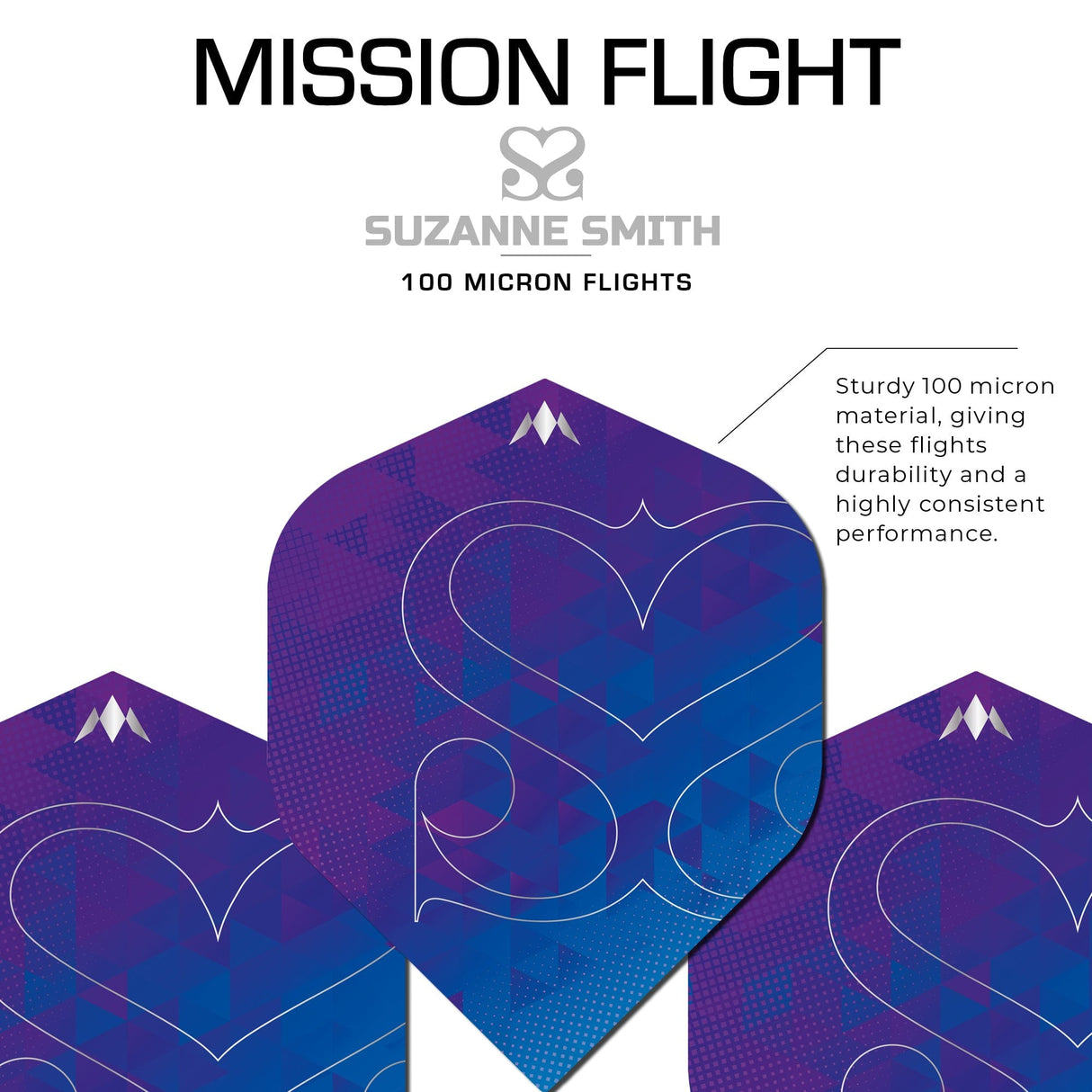 *Mission Solo Dart Flights - 100 Micron - No2 - Std - Suzanne Smith