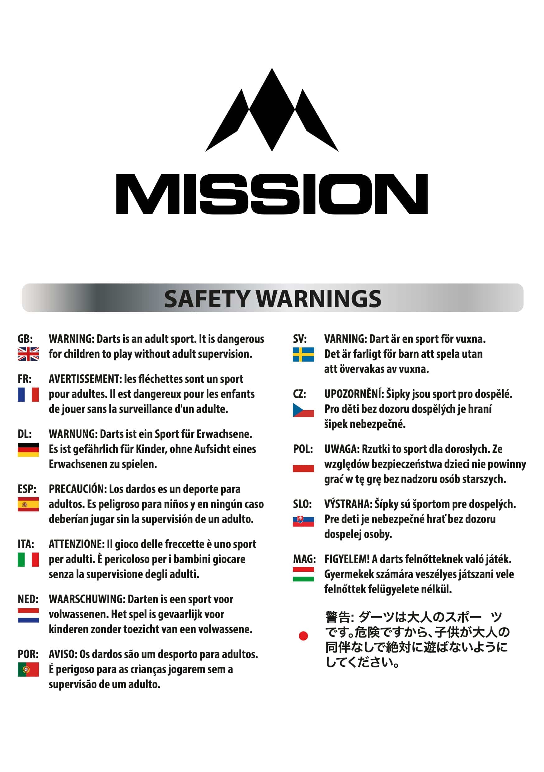 Mission Madars Razma Darts – Stahlspitze – 95 % Wolfram