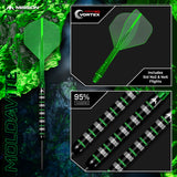 Mission Moldavite Darts - Stahlspitze - 95% Tungsten - Schwarz & Grün
