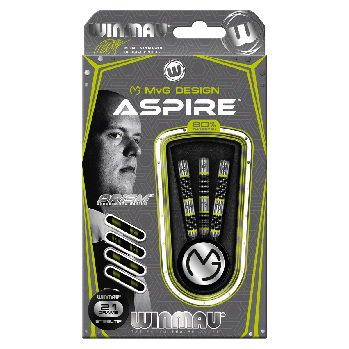 Winmau Michael van Gerwen Darts - Stahlspitze - 90% Tungsten - Aspire