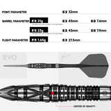 Caliburn Players Darts - Stahlspitze - 90% Tungsten - Obsidian: Naikun