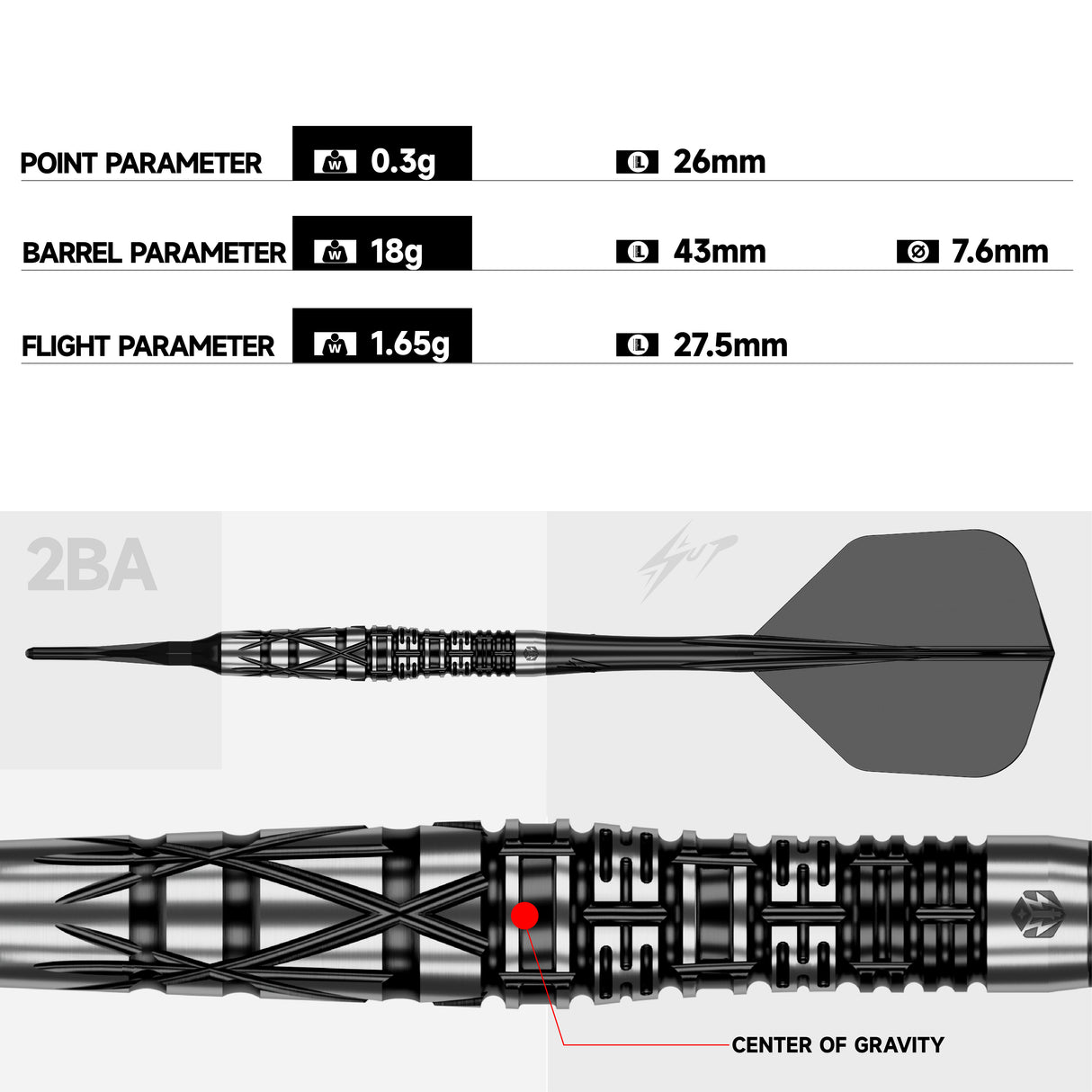 Caliburn Players Darts - Welche Spitze - 90% Tungsten - Obsidian: Naikun