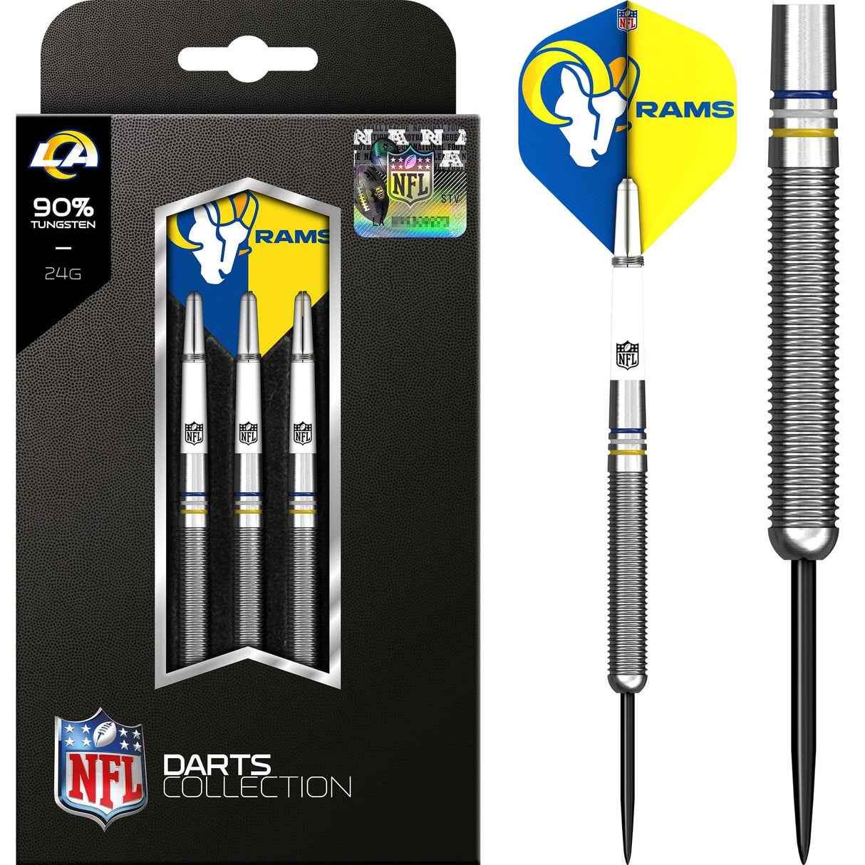 NFL – Steel Tip Tungsten Darts – Offizielles Lizenzprodukt – Los Angeles Rams – 24 g