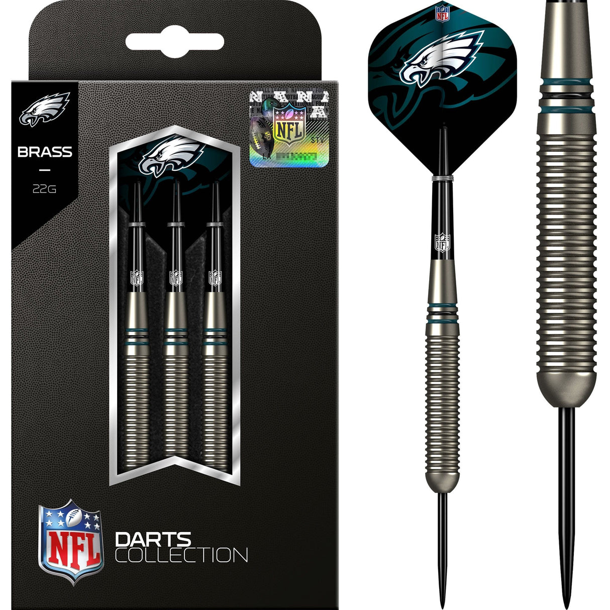 NFL – Steel Tip Brass Darts – Offizielles Lizenzprodukt – Philadelphia Eagles – 22 g