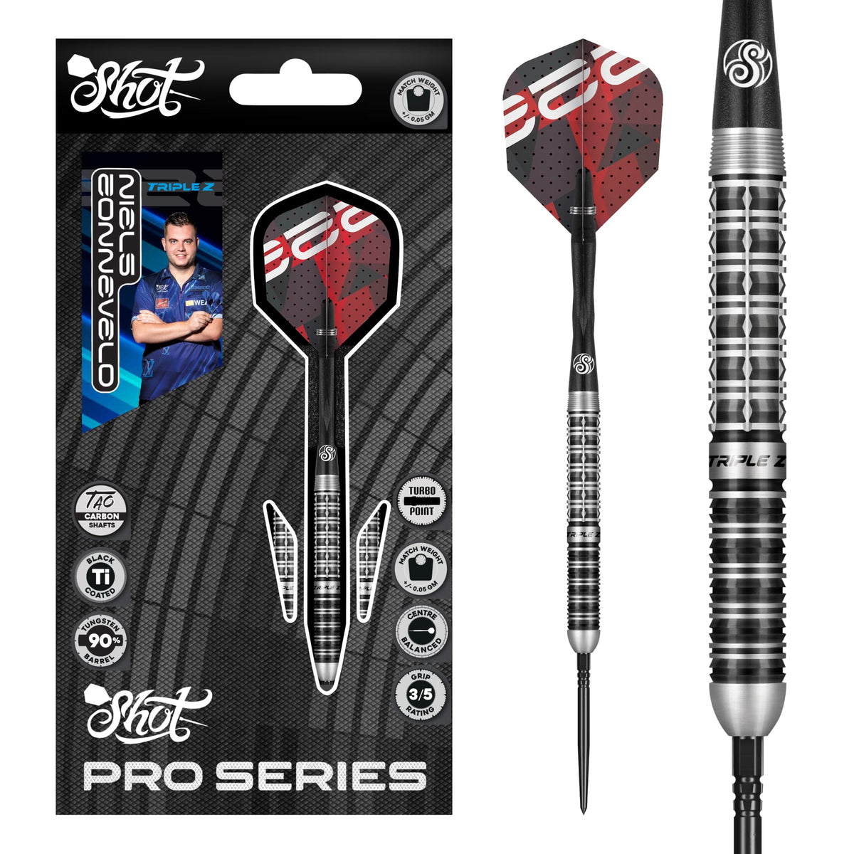 Shot Pro Series TP Darts - Stahlspitze - 90% Tungsten - Niels Zonneveld 2.0
