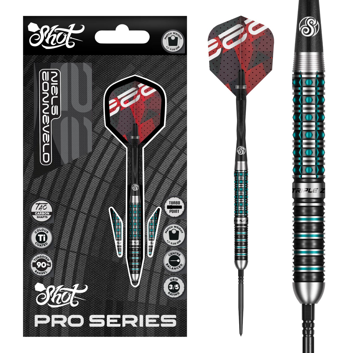 Shot Pro Series TP Darts - Stahlspitze - 90% Tungsten - Niels Zonneveld