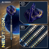 Mission Neutron Darts - Stahlspitze - 95% Tungsten - Blau & Gold PVD