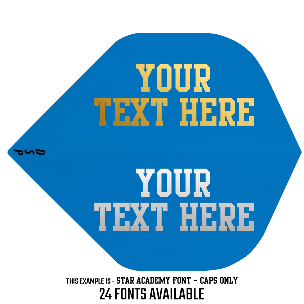 Personalisierte Flights - Hot Foil - 5 Sets - Poly Plain - Std - Blau