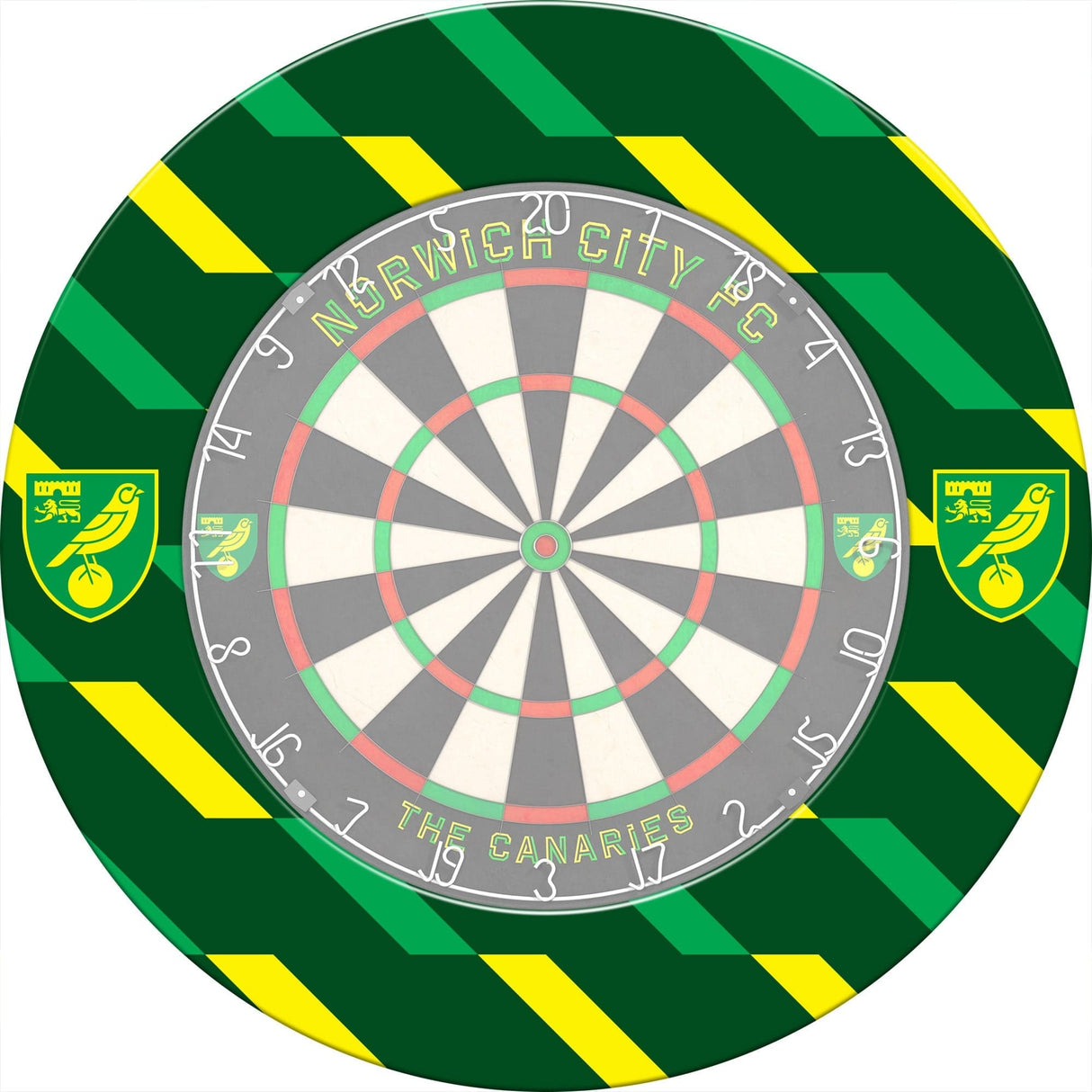 Norwich City FC - Official Licensed - The Canaries - Dartboard Surround - S1 - Stripes - Crest