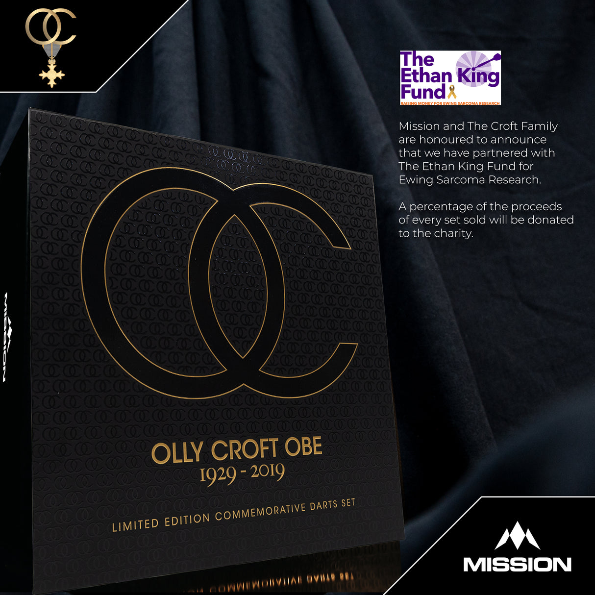 Mission Olly Croft OBE Darts - Stahlspitze - 95% Tungsten - Limited Edition - 24g