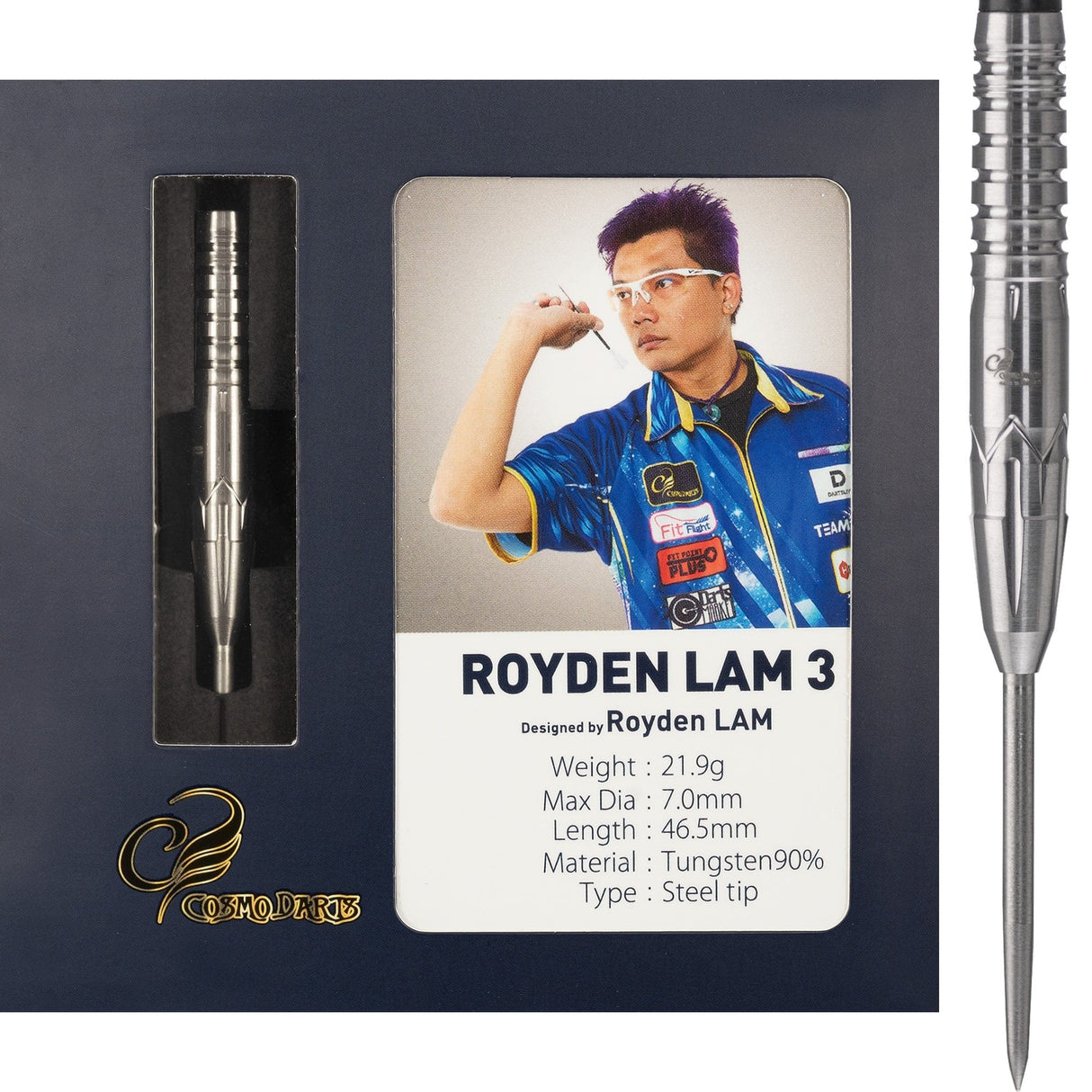 *Cosmo Darts - Steel Tip Tungsten - Royden Lam 3 - 22g 22g