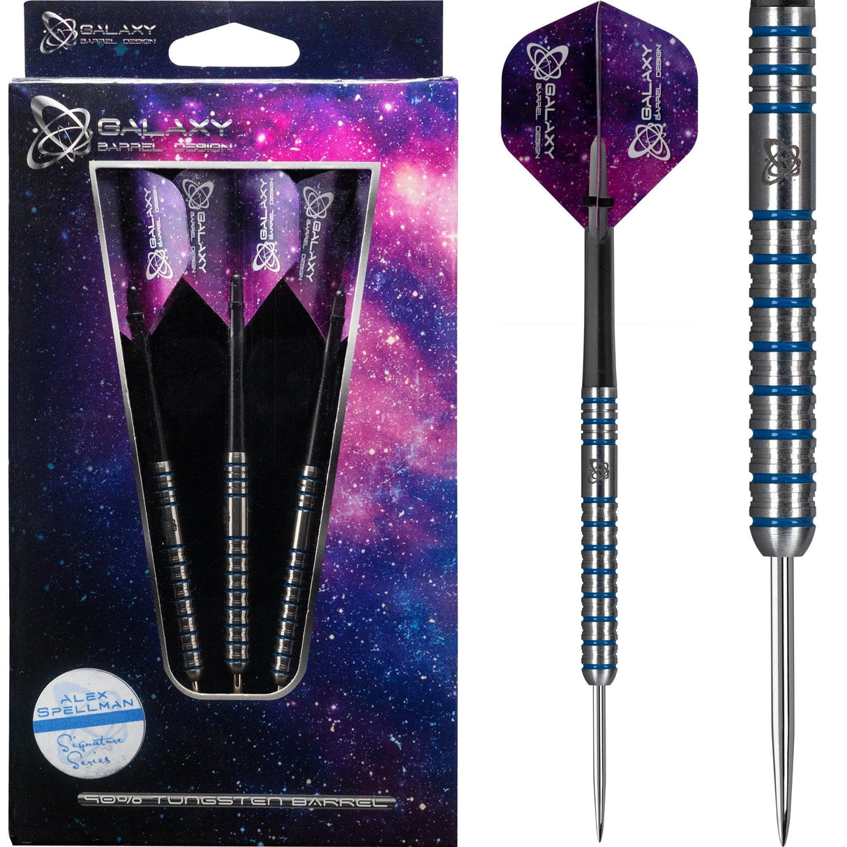 Galaxy Alex Spellman Darts - Steel Tip - Blue Rings - 22g 22g