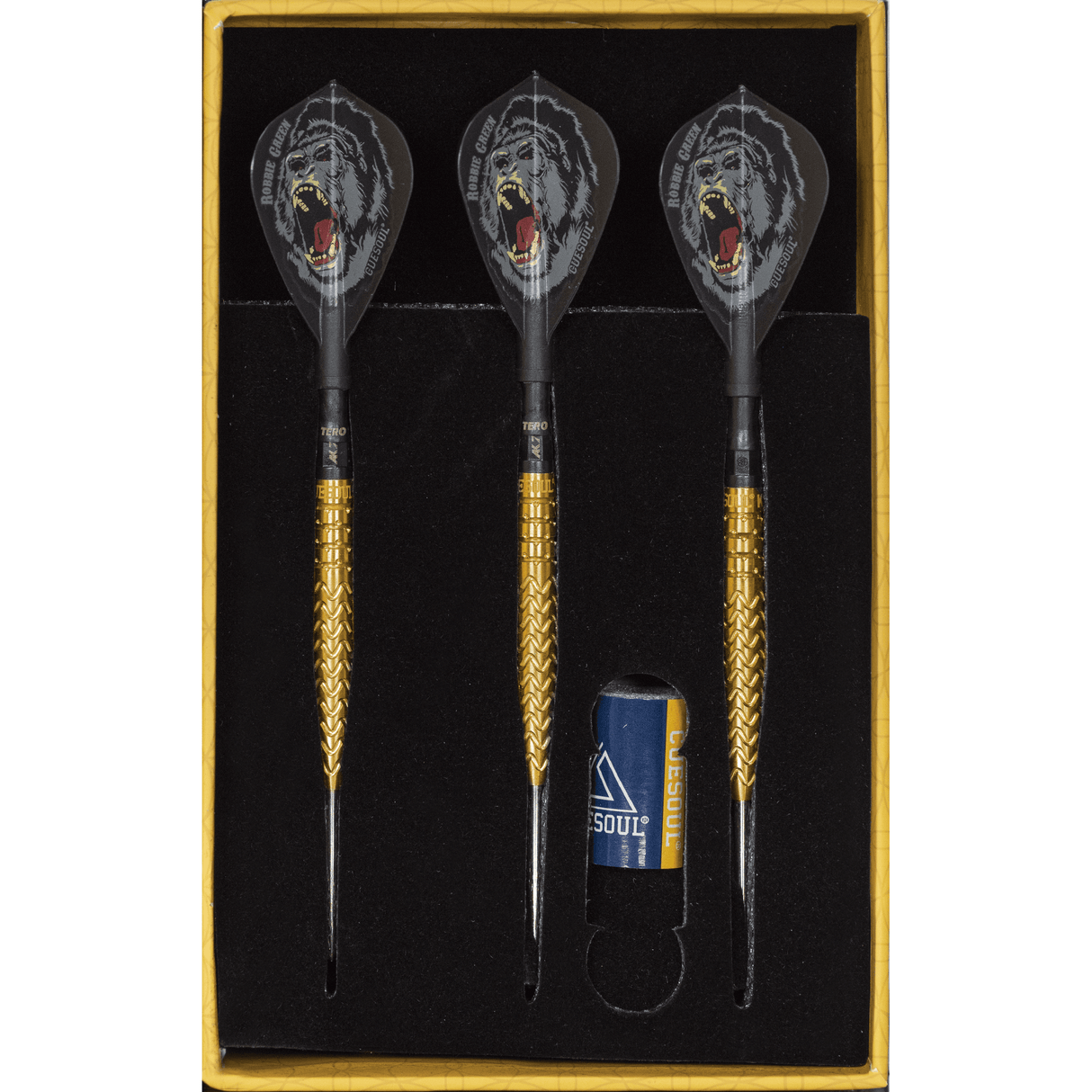 *Cuesoul - Steel Tip Tungsten Darts - Robbie Green - Kong - Gold