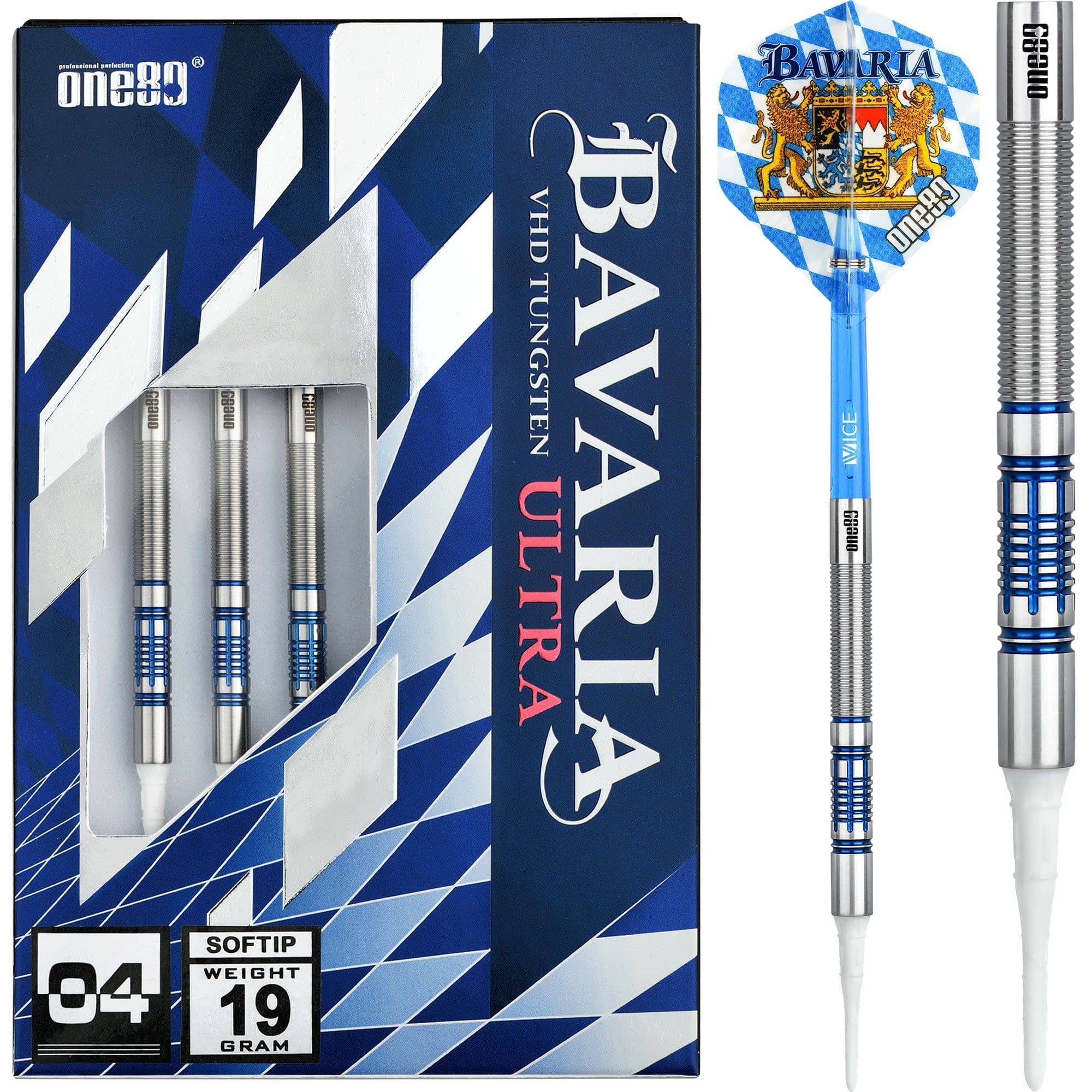 One80 Bavaria Ultra Long Darts – Weiche Spitze – S04 – Blau