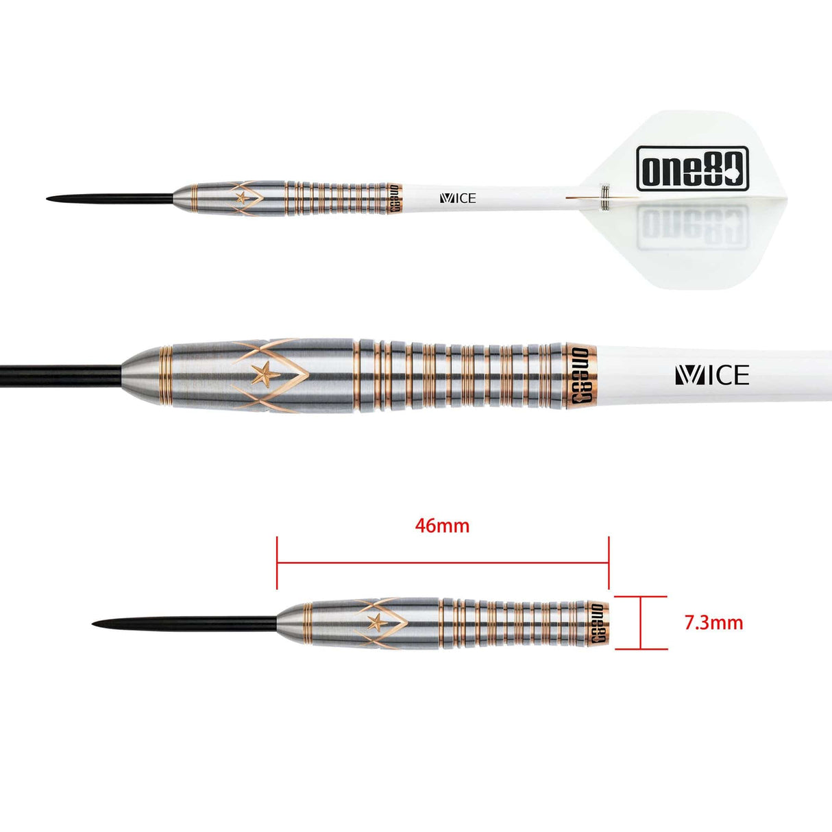 One80 Alice Law Stone Darts - Steel Tip - V2 - Bronze Star - 22g 22g