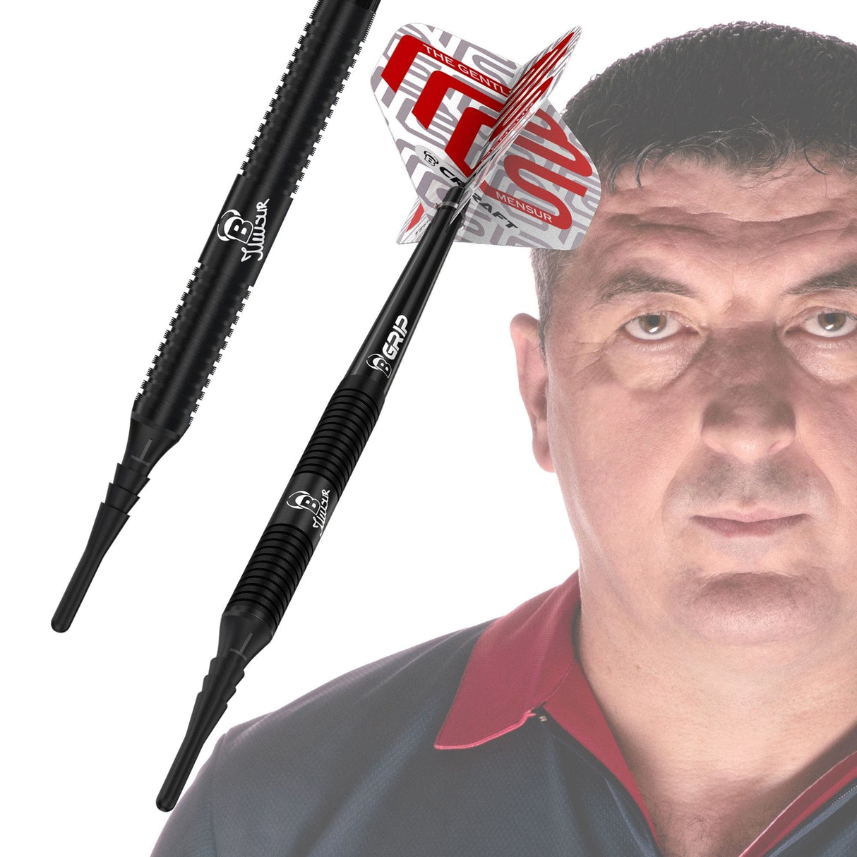 *BULL'S Mensur Suljovic Darts - Soft Tip - Black Edition 18g