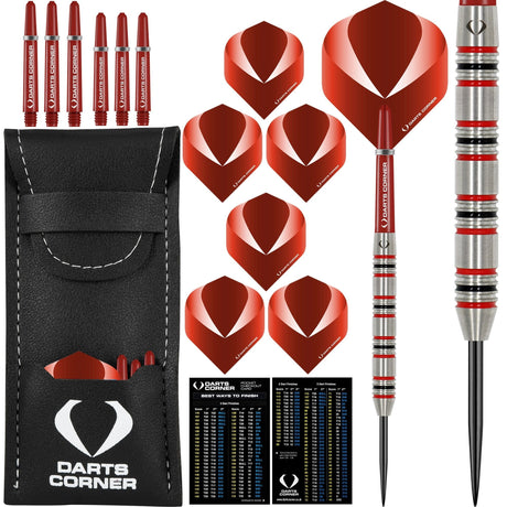 *Darts Corner Firescar Darts - Steel Tip - M4 - Red Ring 23g