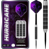 Designa Hurricane V2 Darts – Stahlspitze – schwarze Rändelung