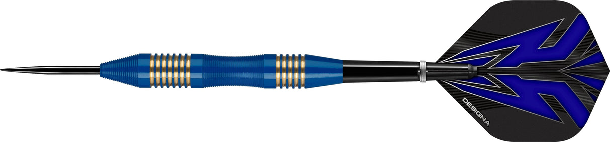 *Designa Mako Darts - Steel Tip Electro Brass - Micro Grip - Blue
