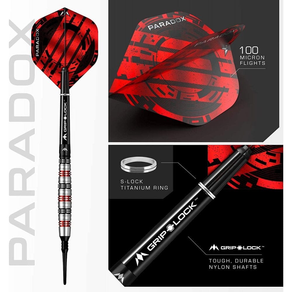 *Mission Paradox Darts - Soft Tip - Curved - M2 - Electro Black & Red