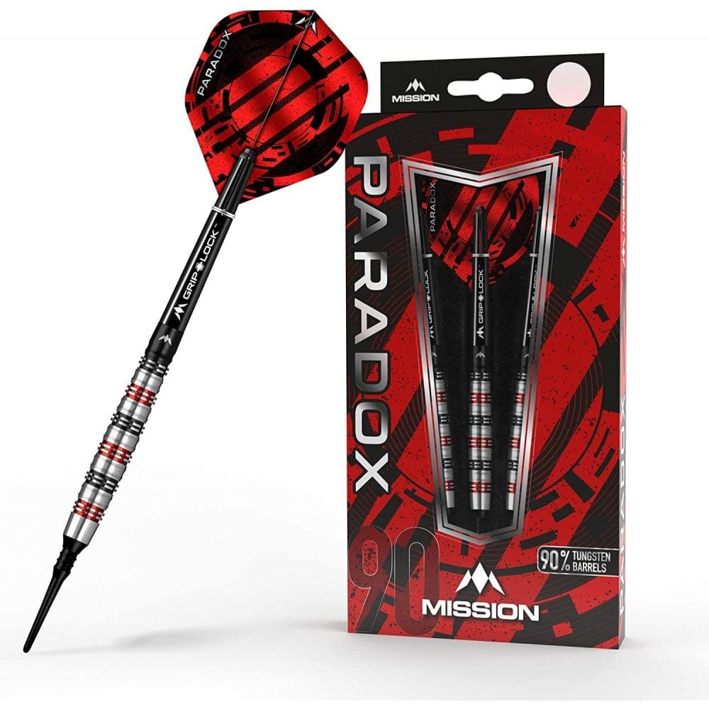 *Mission Paradox Darts - Soft Tip - Curved - M2 - Electro Black & Red