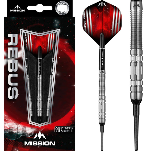 *Mission Rebus Darts - Soft Tip - M1 - Rear Ring Grip 18g