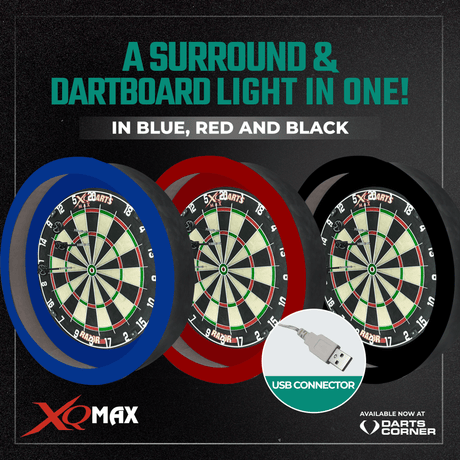*XQMAX Sirius 6.0 EVA Dartboard Surround & Lighting System â€“ With USB Lead