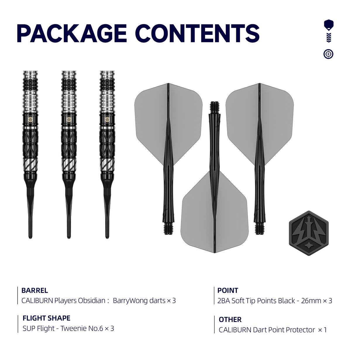 Caliburn Players Darts - Welche Spitze - 90% Tungsten - Obsidian: Barry Wong
