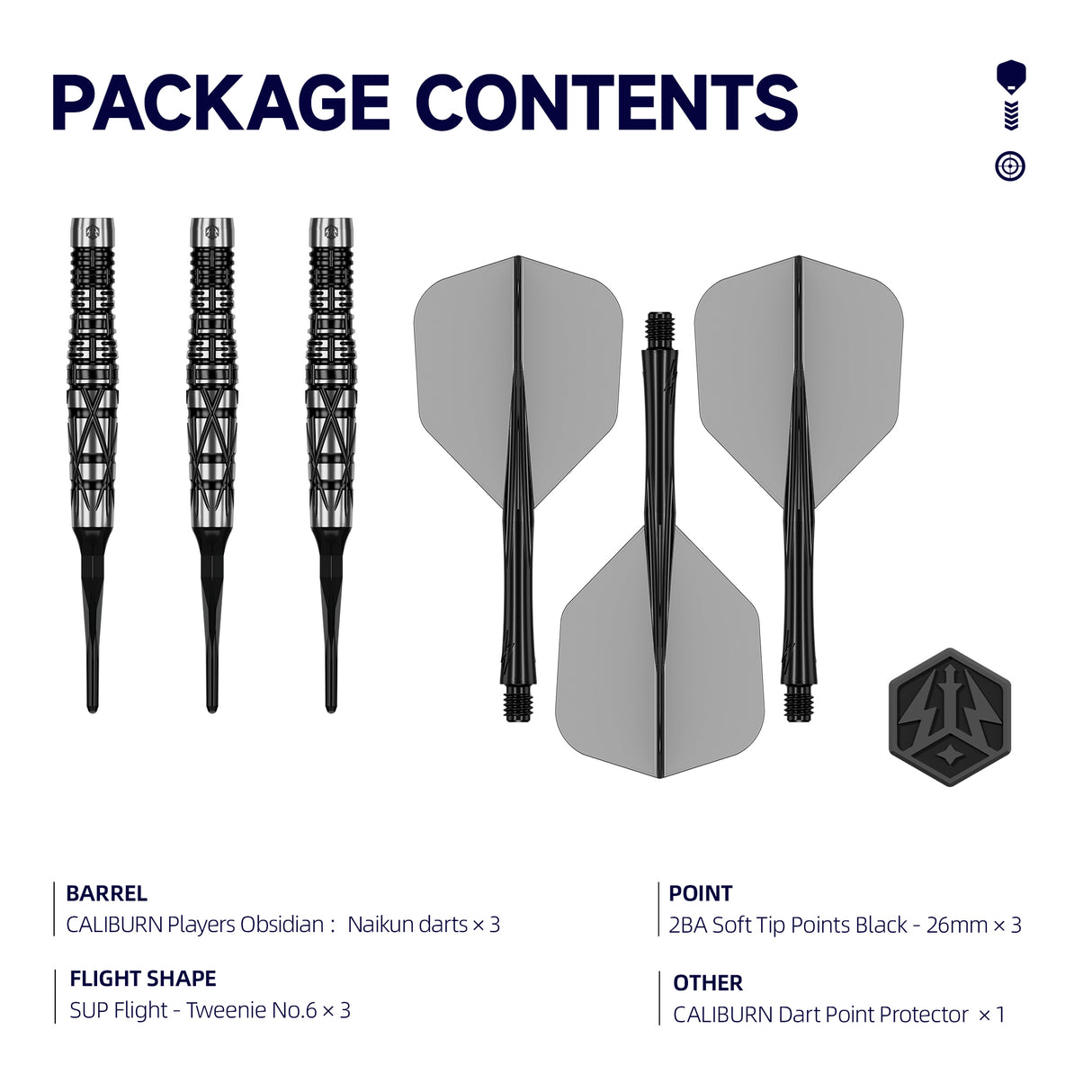 Caliburn Players Darts - Welche Spitze - 90% Tungsten - Obsidian: Naikun