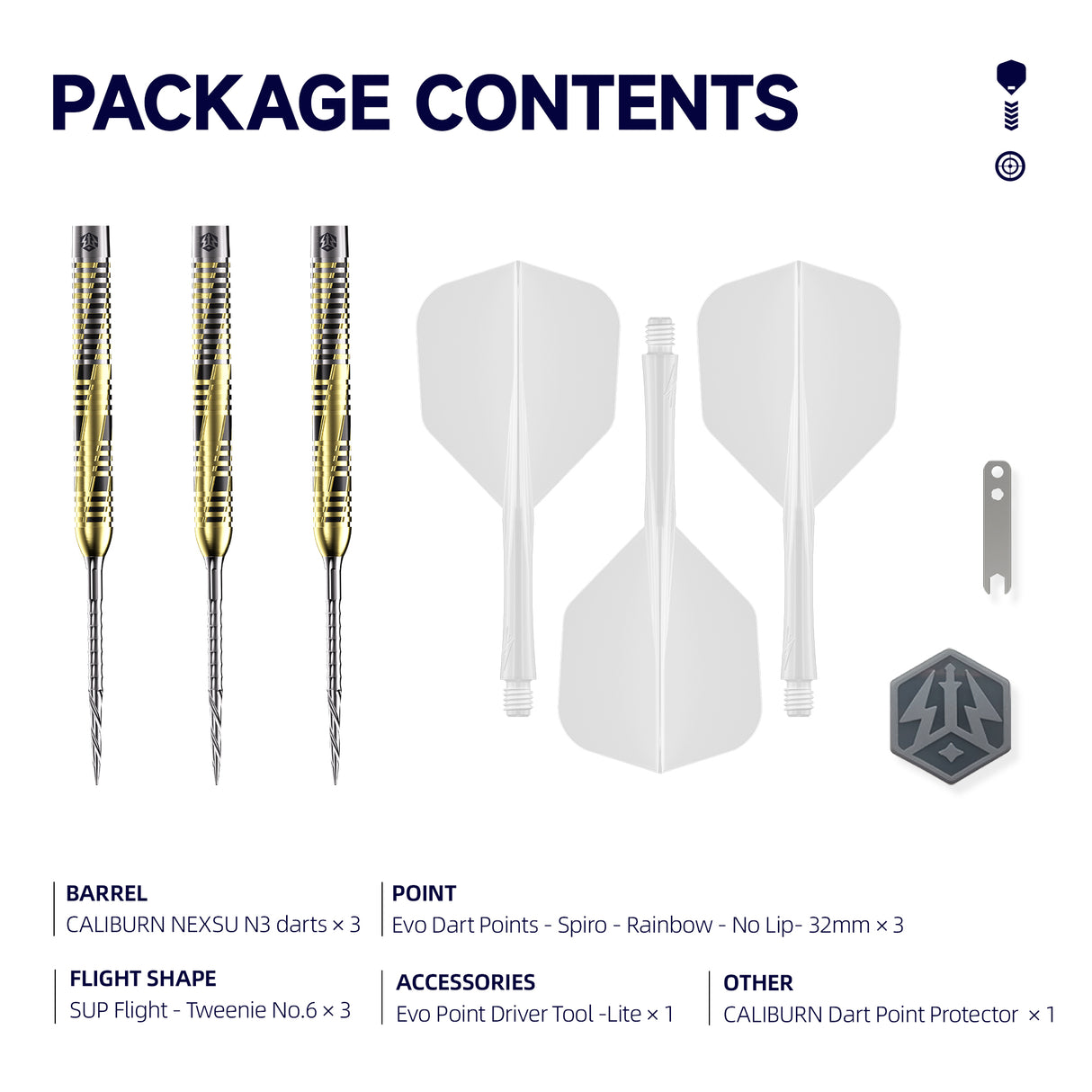 Caliburn Nexus Darts - Stahlspitze - 95% Tungsten - N3